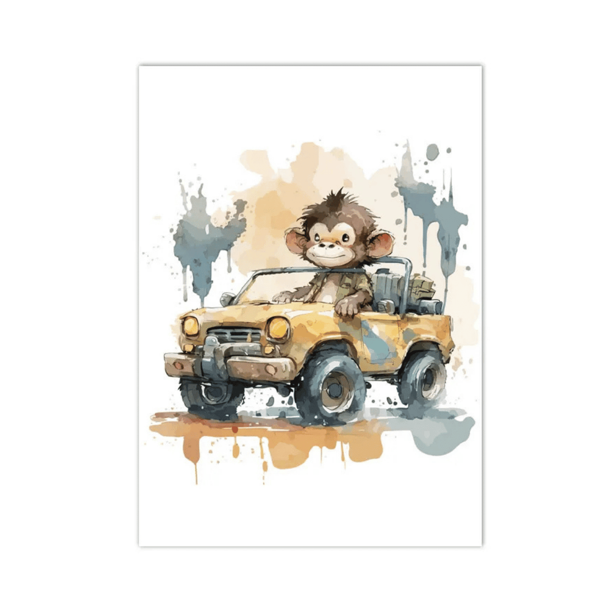 Little Safari Monkey Adventure Canvas Print