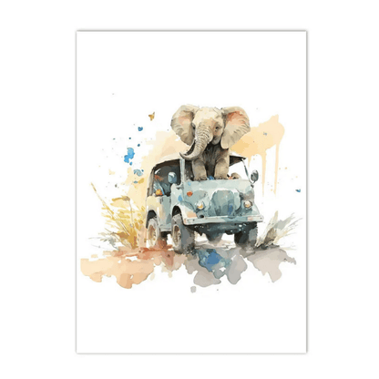 Little Safari Elephant Adventure Canvas Print