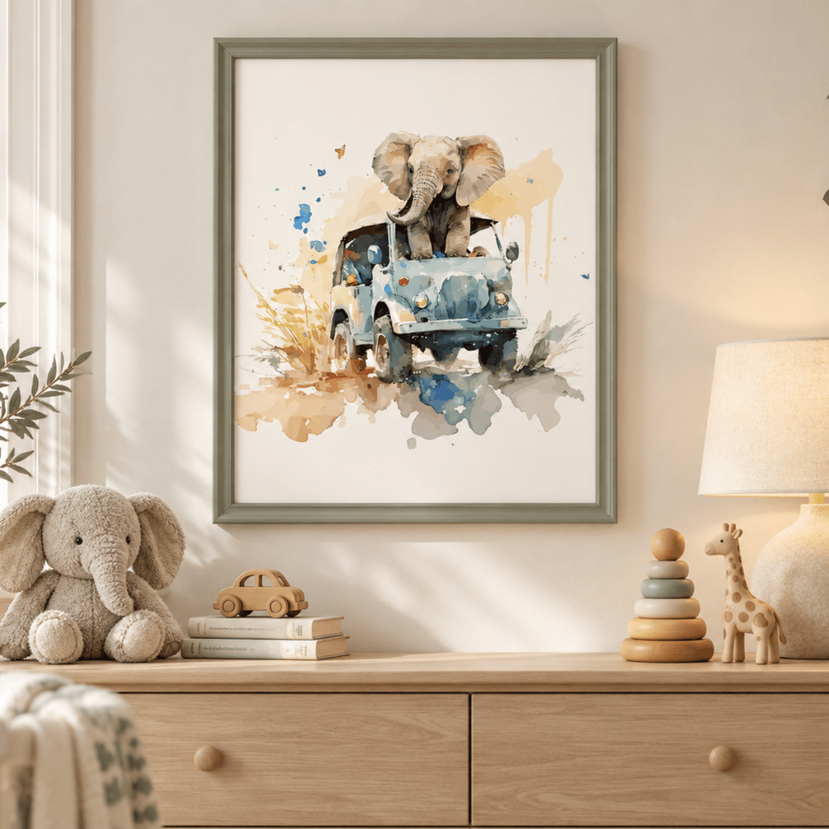 Little Safari Elephant Adventure Canvas Print