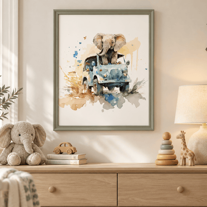 Little Safari Elephant Adventure Canvas Print