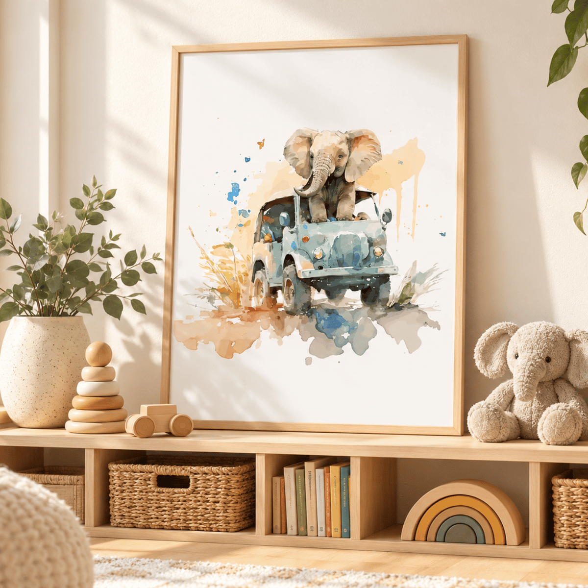 Little Safari Elephant Adventure Canvas Print