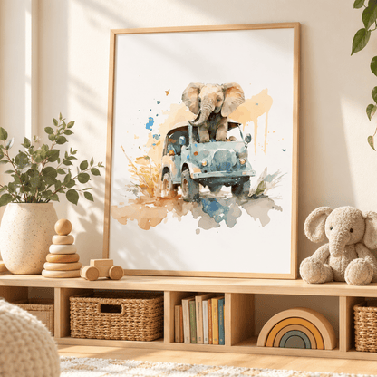 Little Safari Elephant Adventure Canvas Print