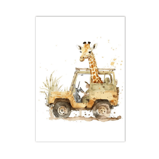 Little Safari Giraffe Adventure Canvas Print