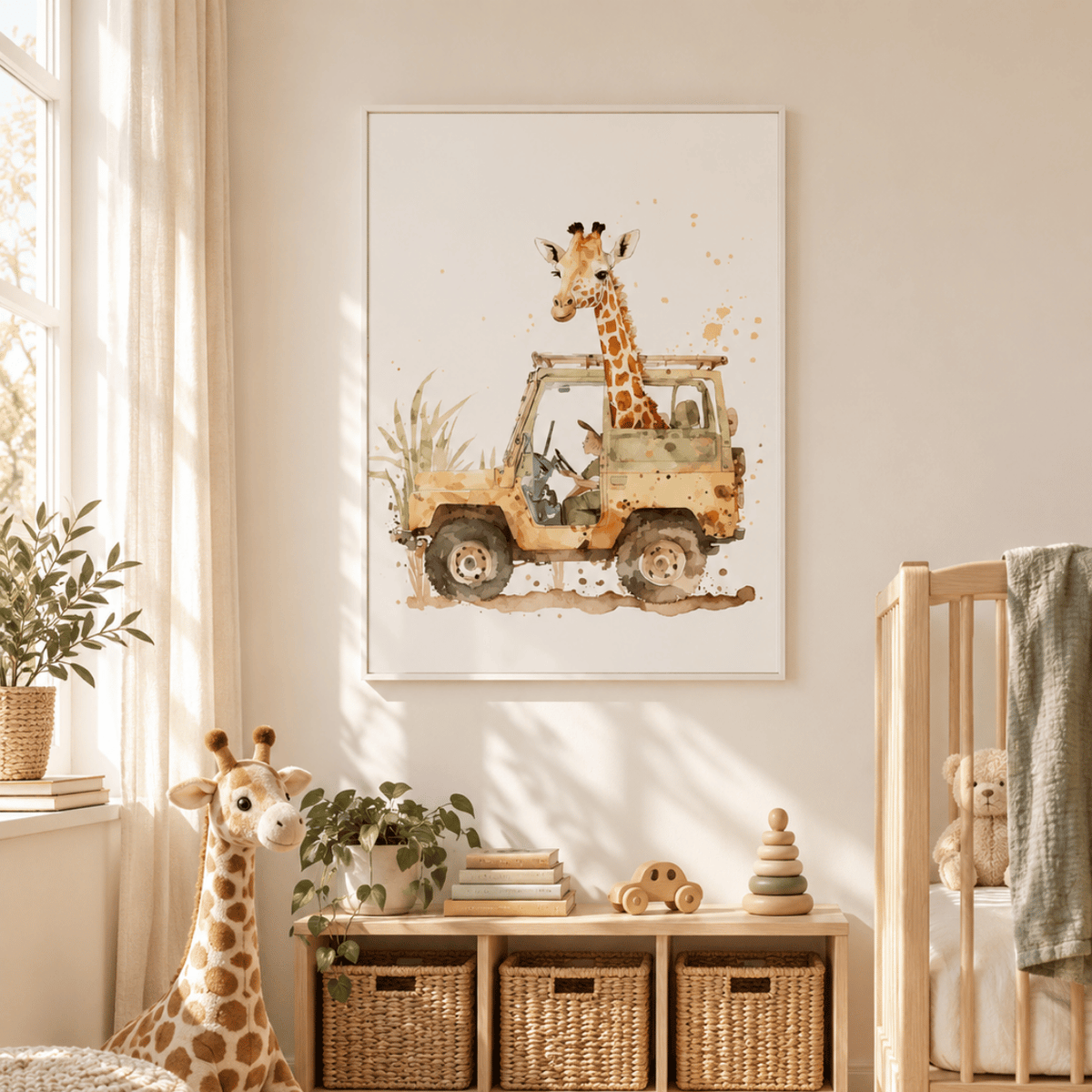 Little Safari Giraffe Adventure Canvas Print
