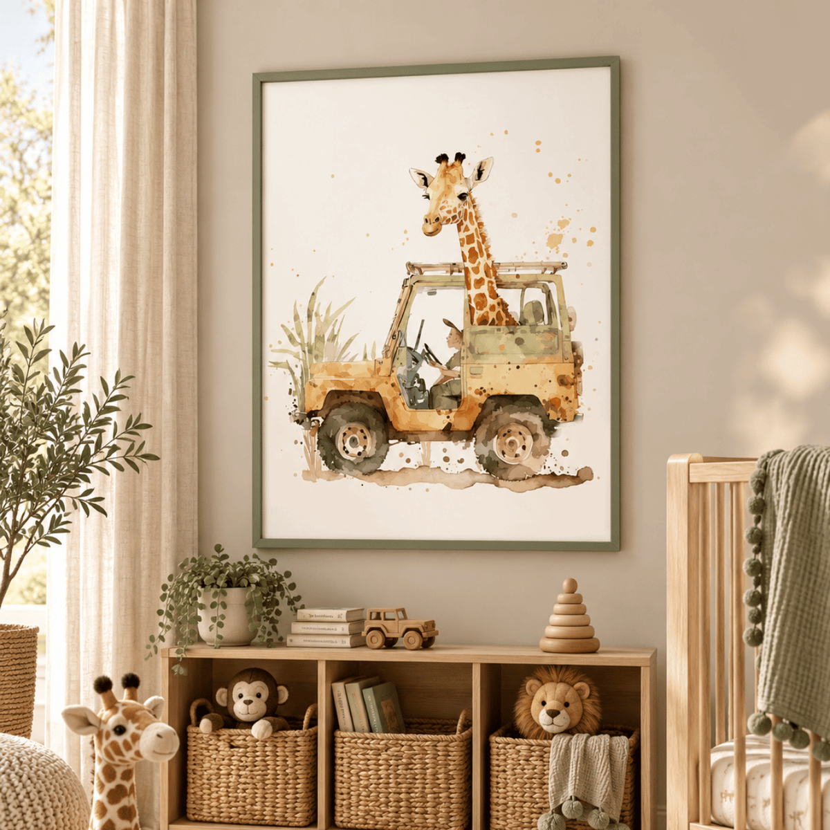 Little Safari Giraffe Adventure Canvas Print