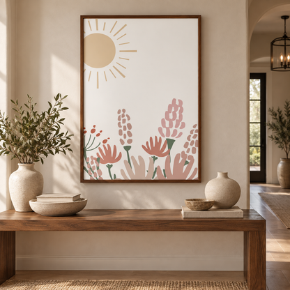 Sunlit Wildflower Garden Canvas Print