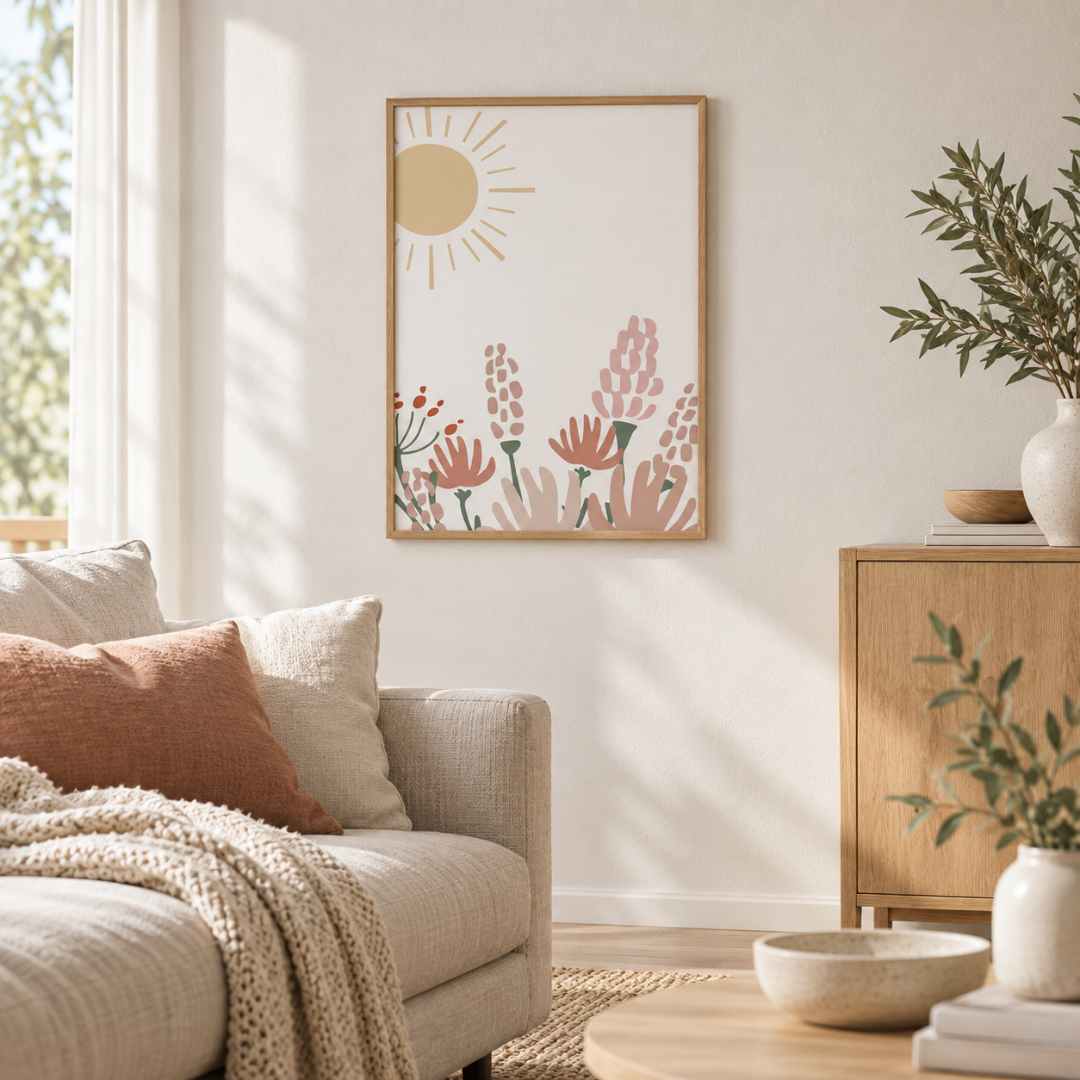 Sunlit Wildflower Garden Canvas Print