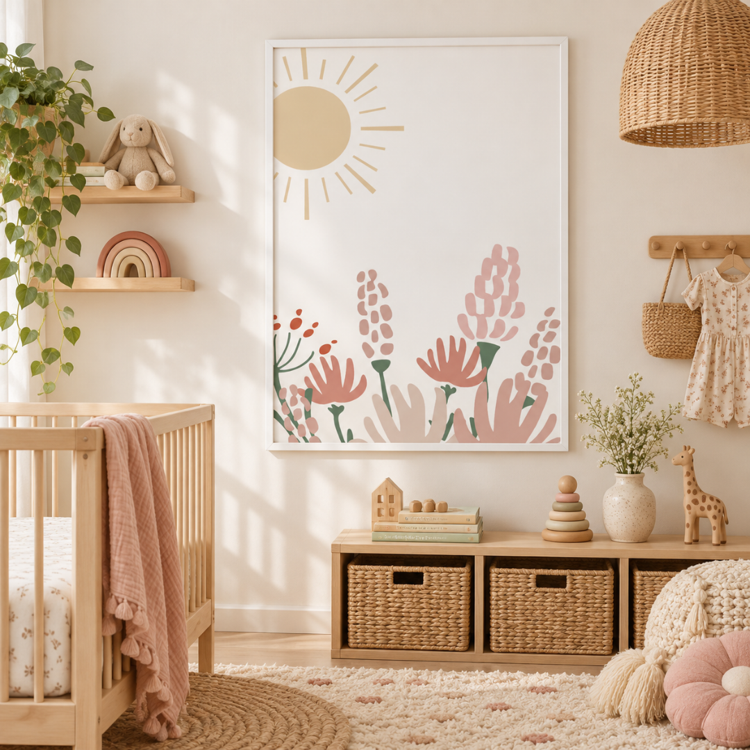Sunlit Wildflower Garden Canvas Print