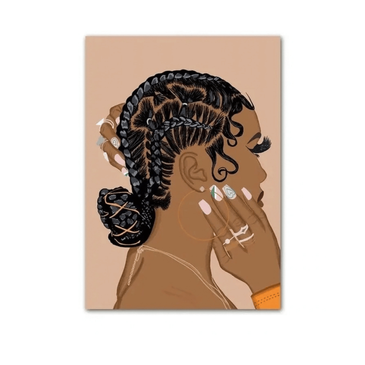 Braided Elegance Portrait Canvas Print