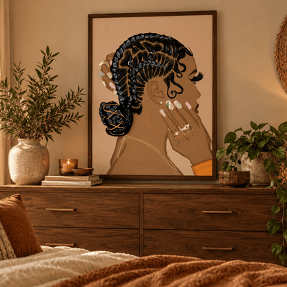 Braided Elegance Portrait Canvas Print