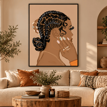 Braided Elegance Portrait Canvas Print