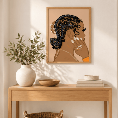 Braided Elegance Portrait Canvas Print