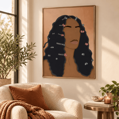 Beaded Waves Portrait Canvas Print