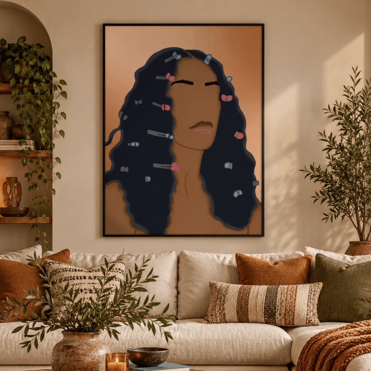 Beaded Waves Portrait Canvas Print