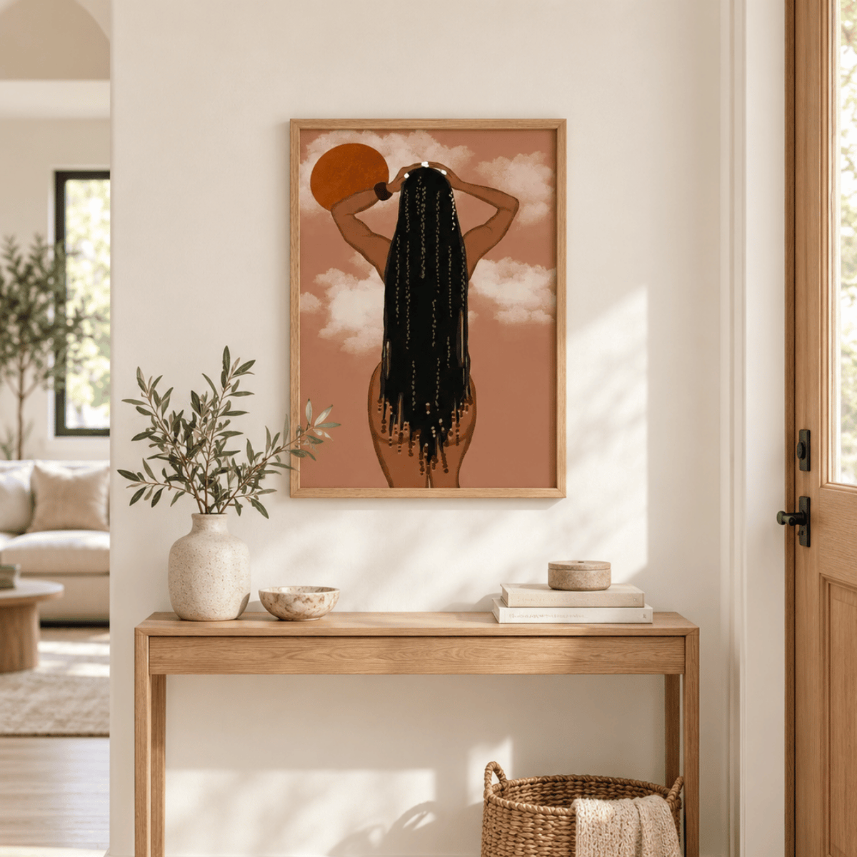 Sunlit Braids Woman Canvas Print
