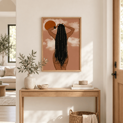 Sunlit Braids Woman Canvas Print
