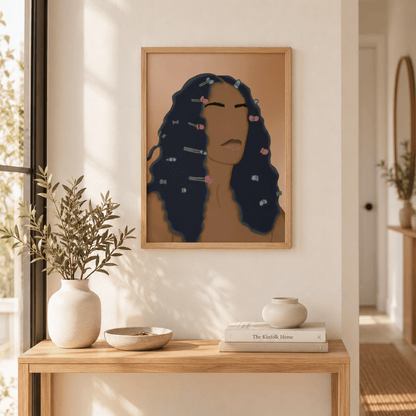Beaded Waves Portrait Canvas Print
