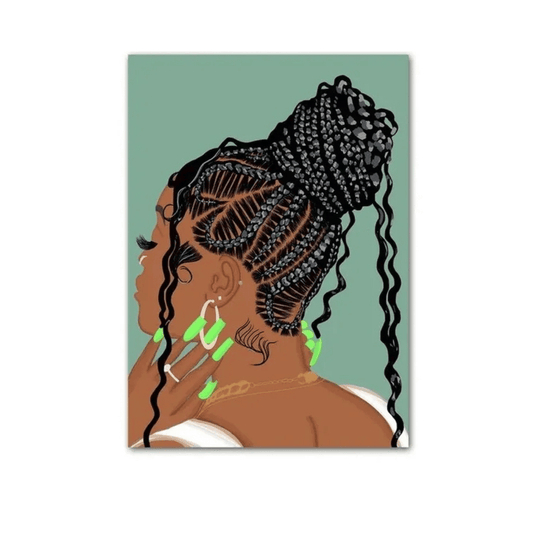 Neon Braided Crown Portrait Canvas Print
