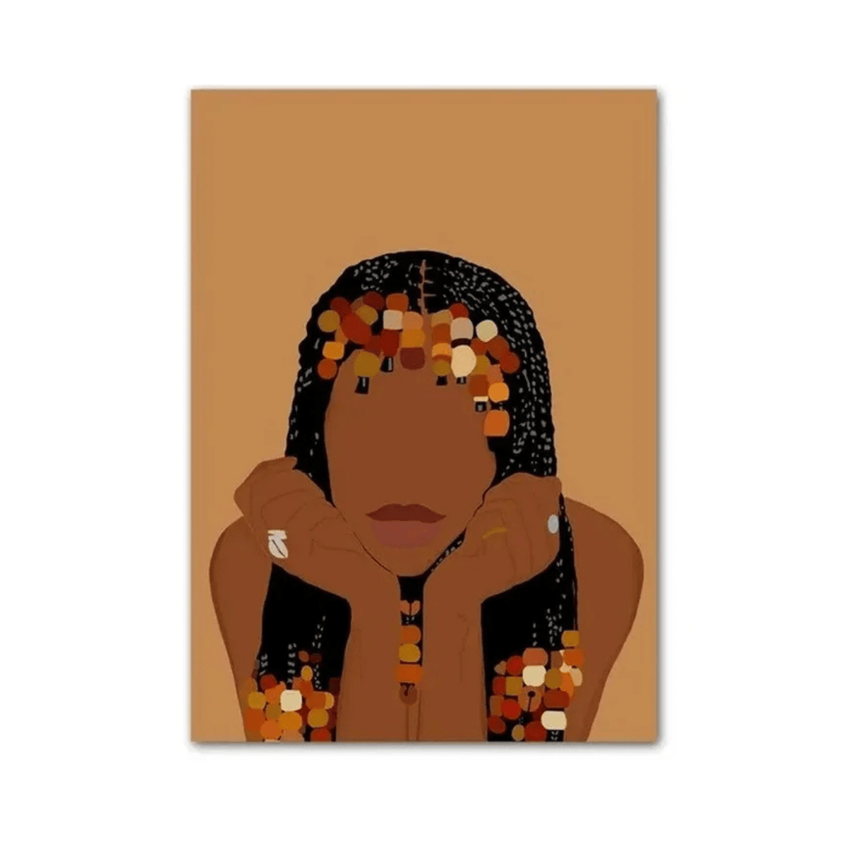 Amber Beaded Braids Portrait Canvas Print