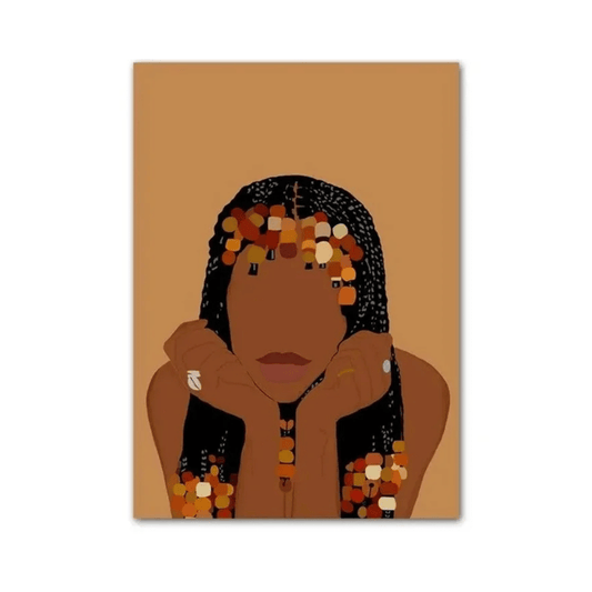 Amber Beaded Braids Portrait Canvas Print