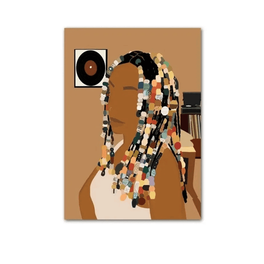 Beaded Braids Vinyl Mood Canvas Print