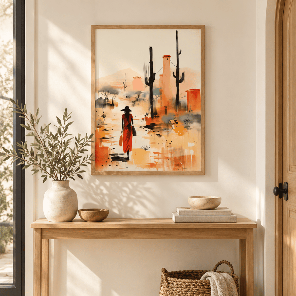 Desert Solitude In Red Canvas Print