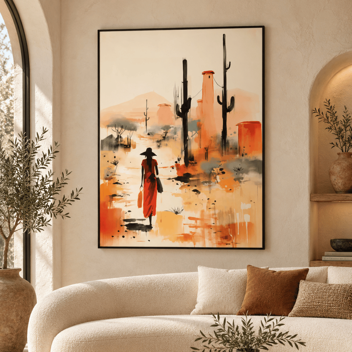 Desert Solitude In Red Canvas Print