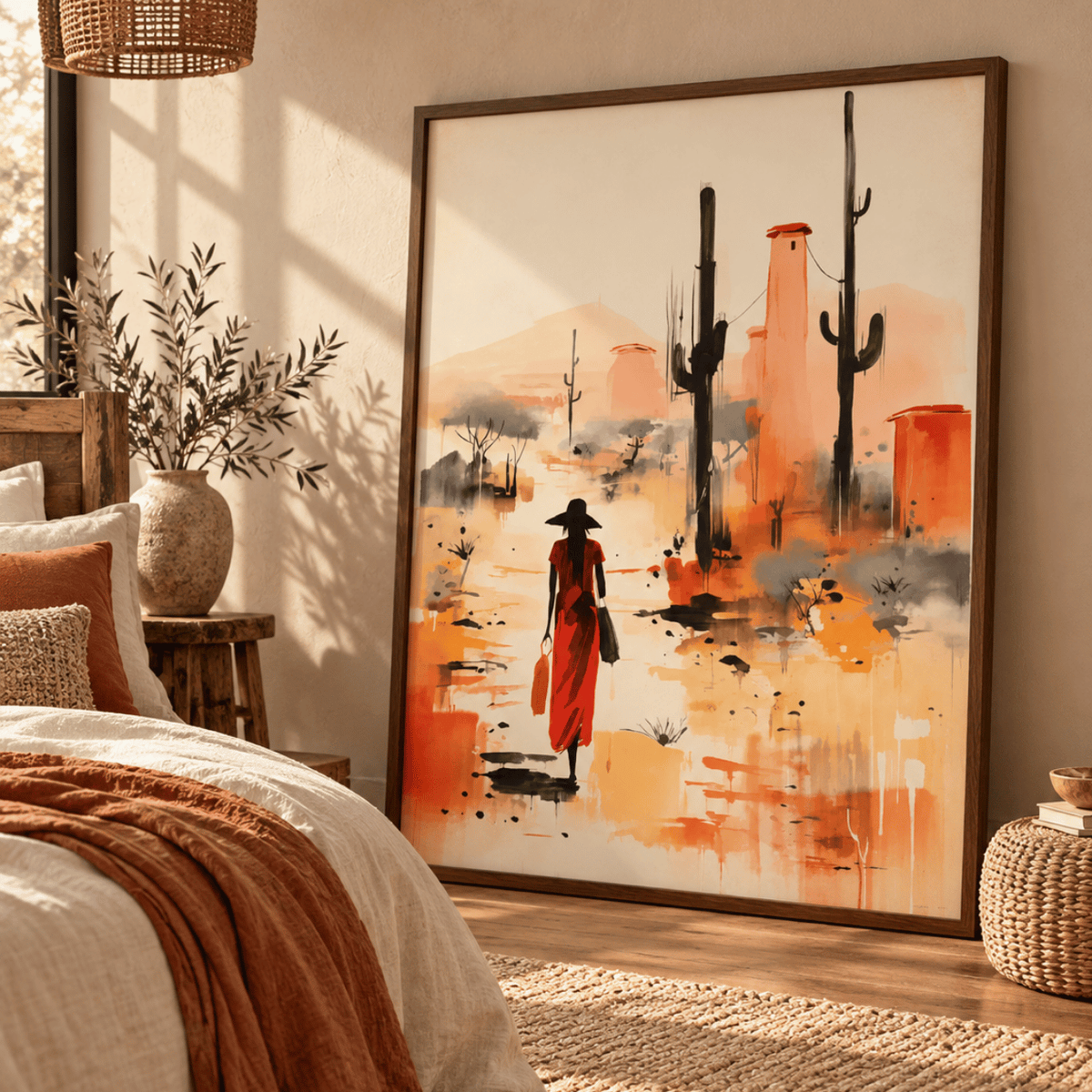 Desert Solitude In Red Canvas Print