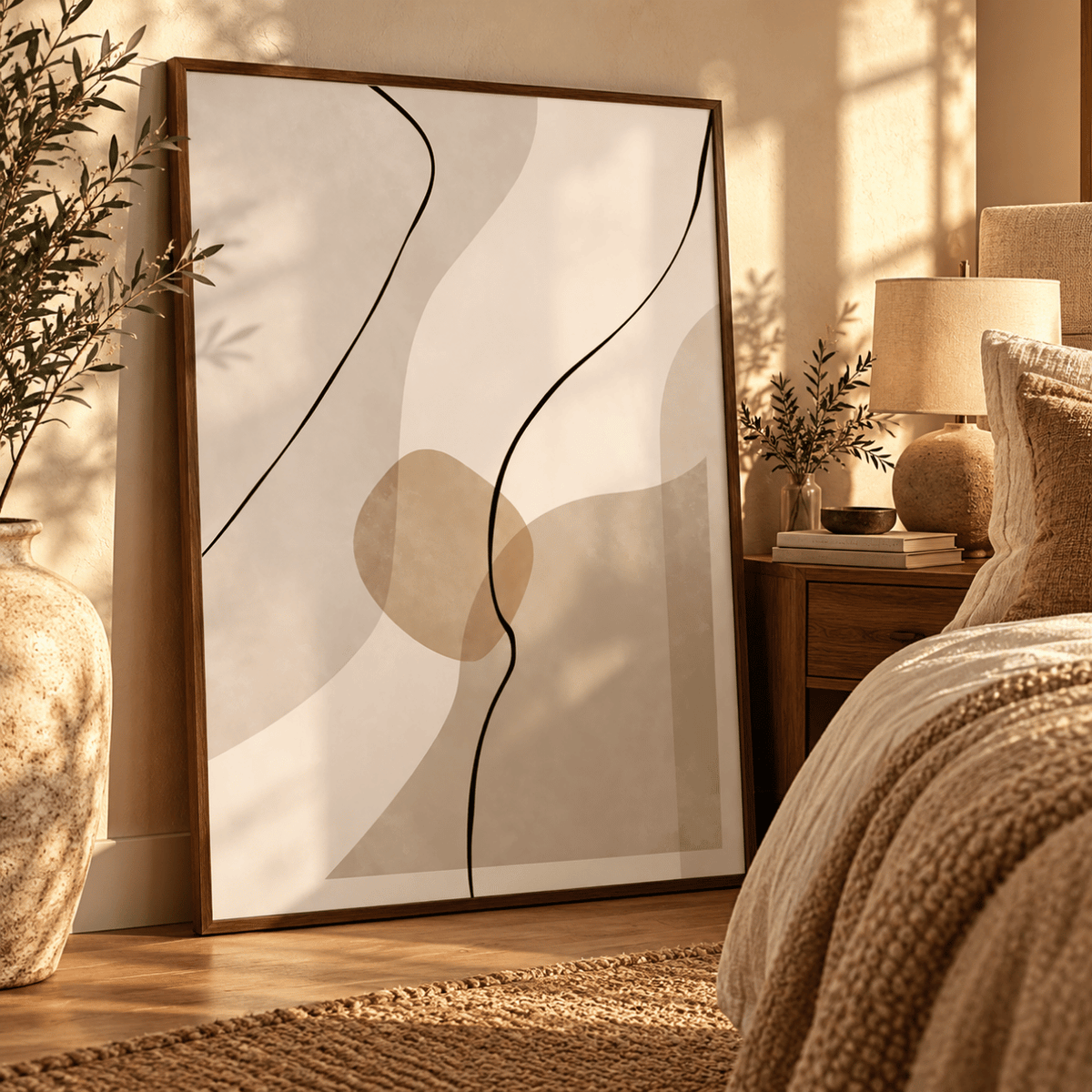 Quiet Curves Abstract Canvas Print