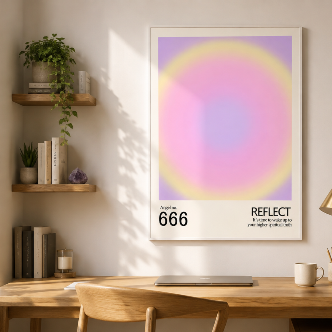 Angel No. 666 Reflect Motivational Canvas Print