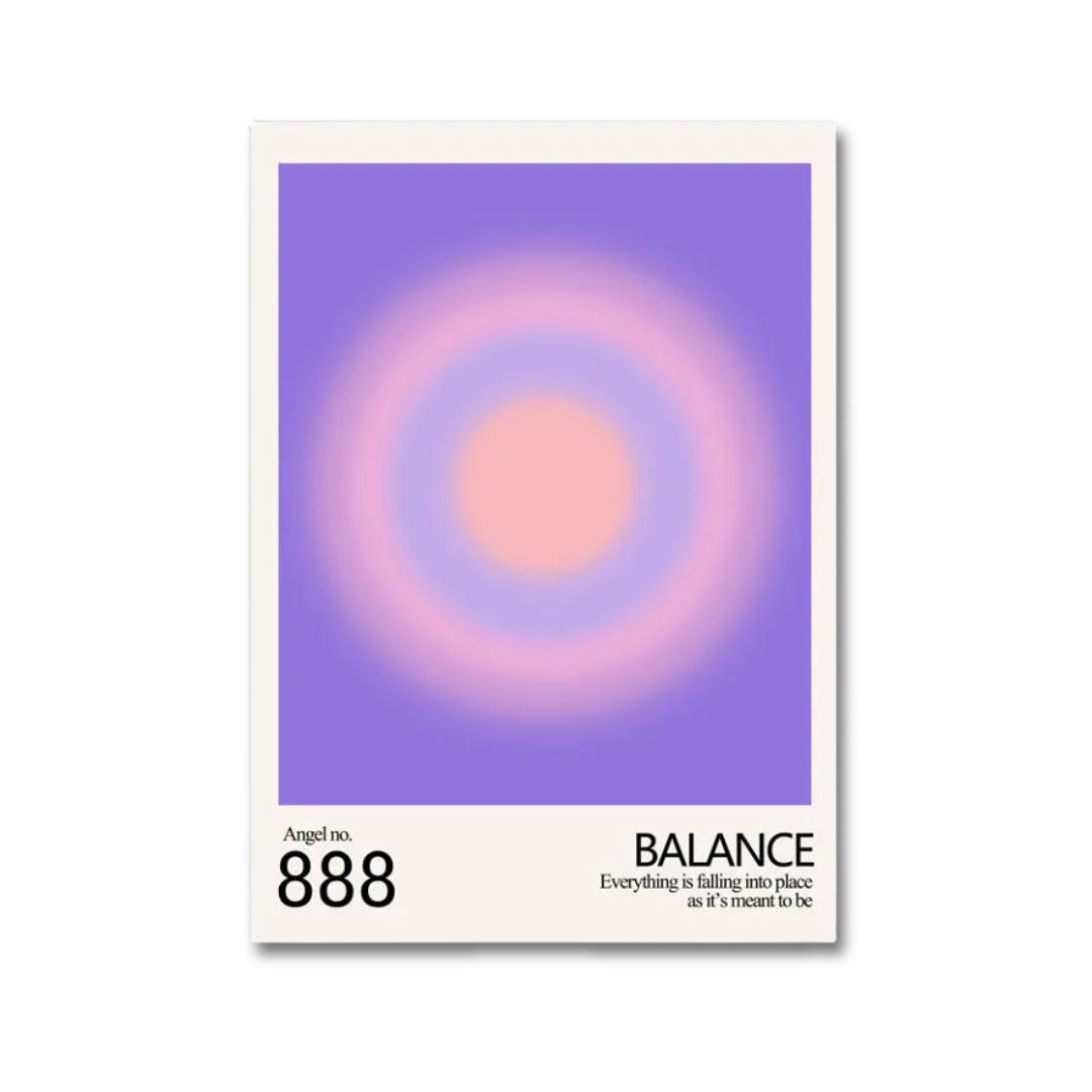 Angel No. 888 Balance Motivational Canvas Print