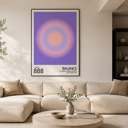 Angel No. 888 Balance Motivational Canvas Print