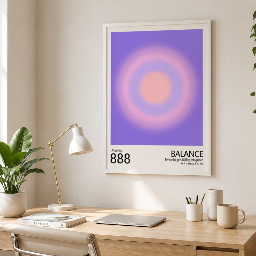 Angel No. 888 Balance Motivational Canvas Print