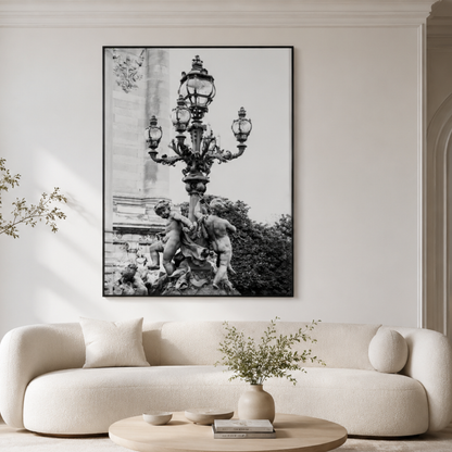 Belle Époque Angels Black & White Canvas Print