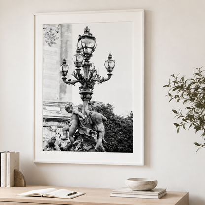 Belle Époque Angels Black & White Canvas Print