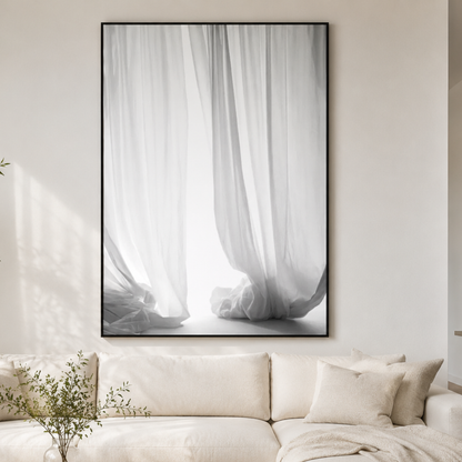 Soft Light White Curtain Canvas Print