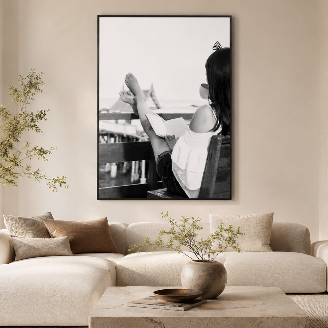 Slow Morning Reading Canvas Print