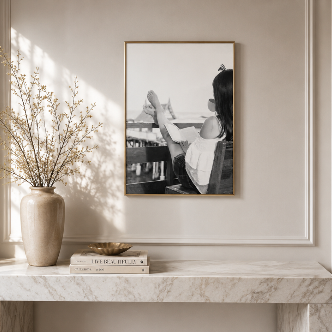 Slow Morning Reading Canvas Print