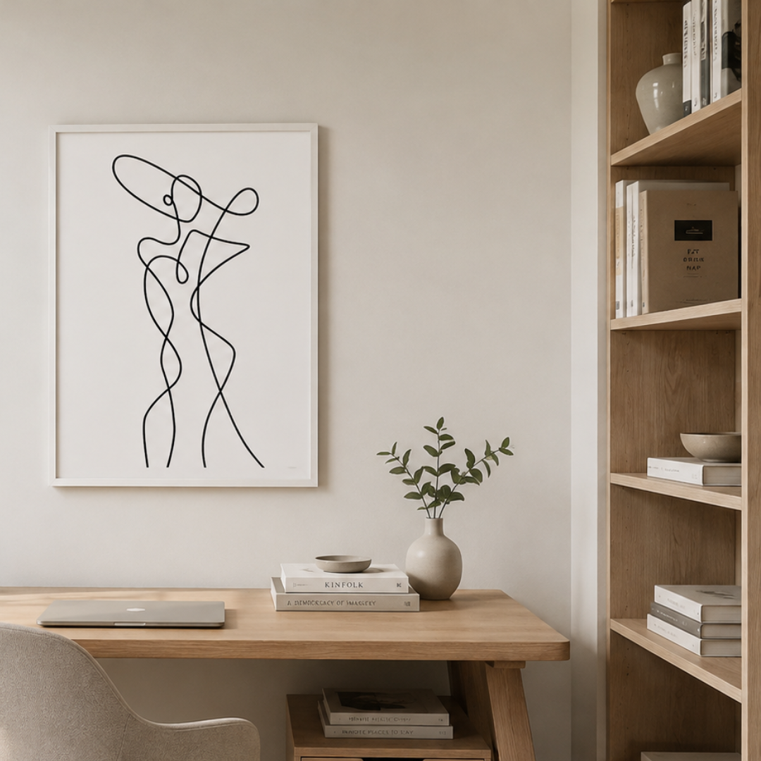 Poise In Motion Abstract Female Line Art Canvas Print