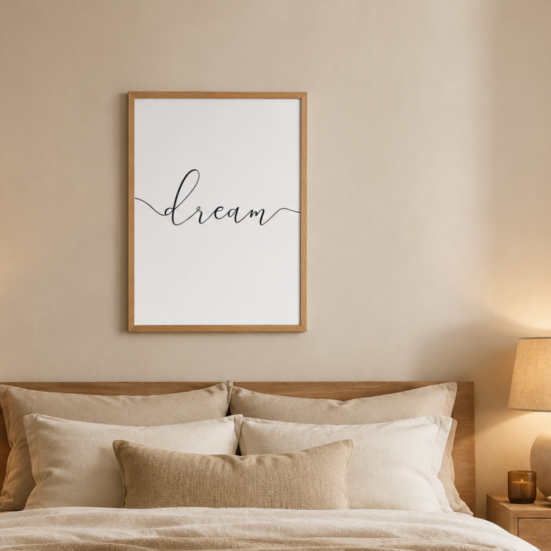 Dream Script Minimalist Quote Canvas Print