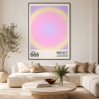 Angel No. 666 Reflect Motivational Canvas Print