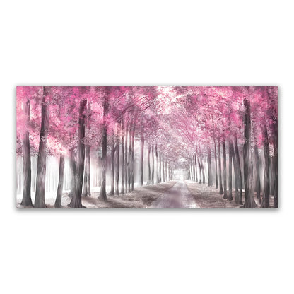 Abstract blue trees with butterfly Nordic canvas wall art