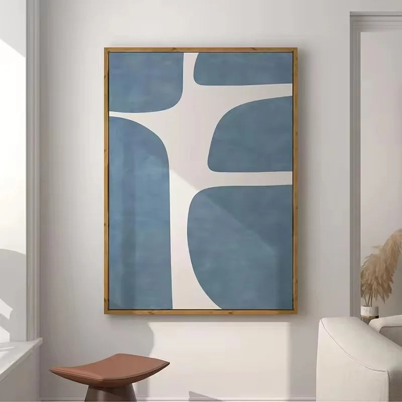 mid century green organic lines minimalist unframed canvas