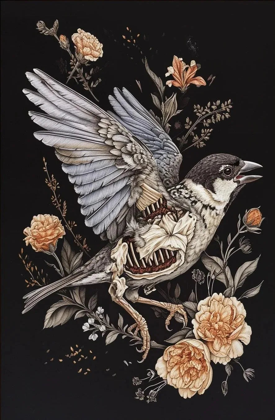 Floral Gothic Canvas Prints