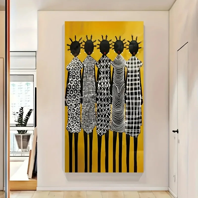 african tribal black female portrait frameless large canvas