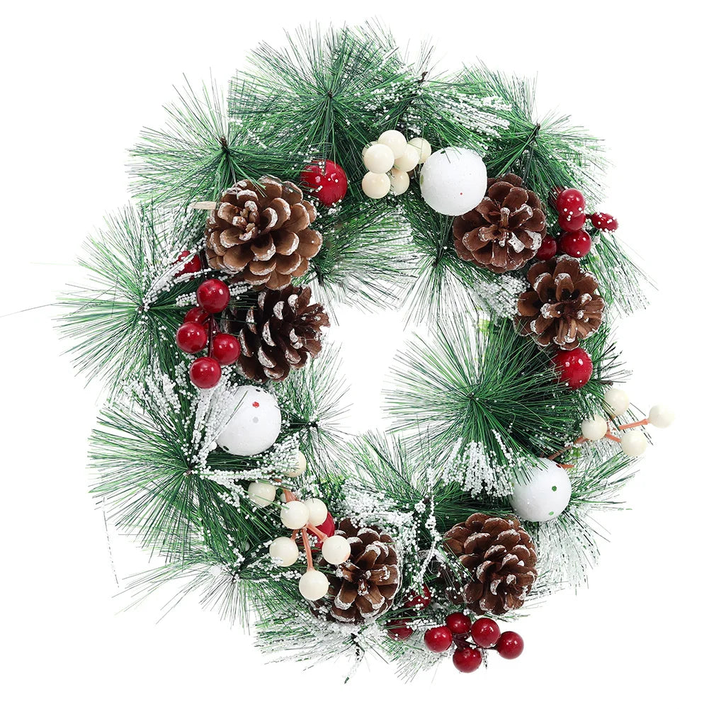 Christmas Snowflake Pine Cone Wreath