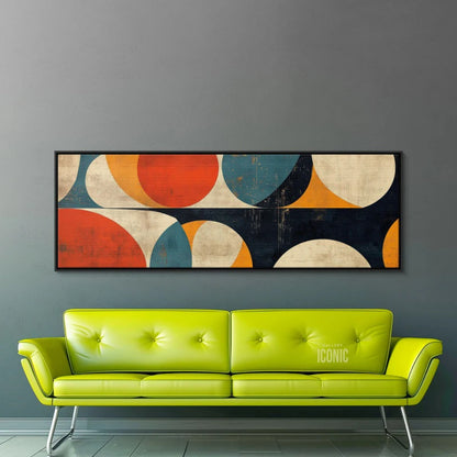 panoramic mid century bauhaus unframed geometric canvas