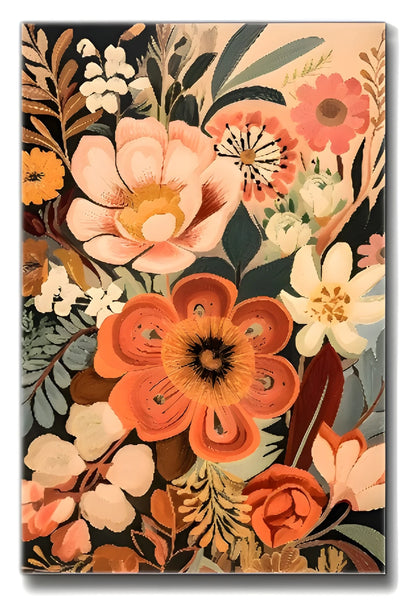 art deco floral three piece coordinated canvas set