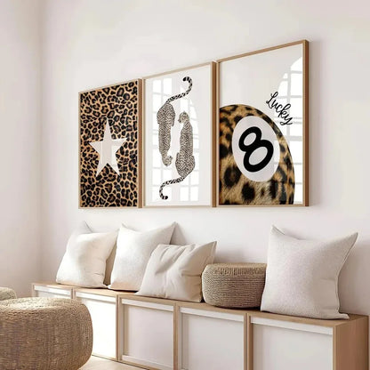 Vintage Leopard & Cheetah Canvas Print - Set Of 3