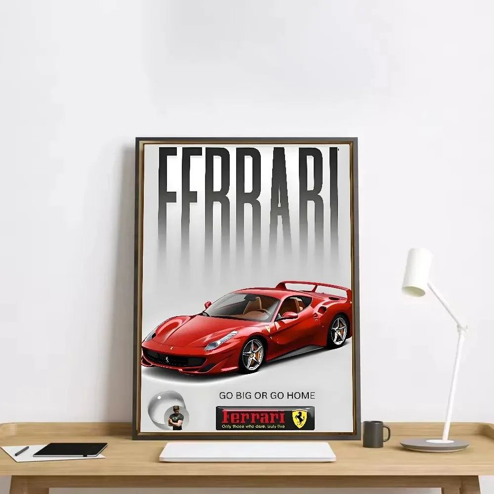 Classic red Italian sports car canvas wall art